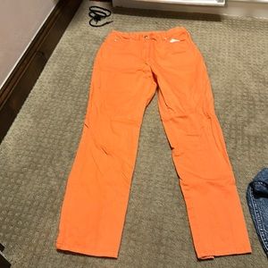 Orange straight leg jeans